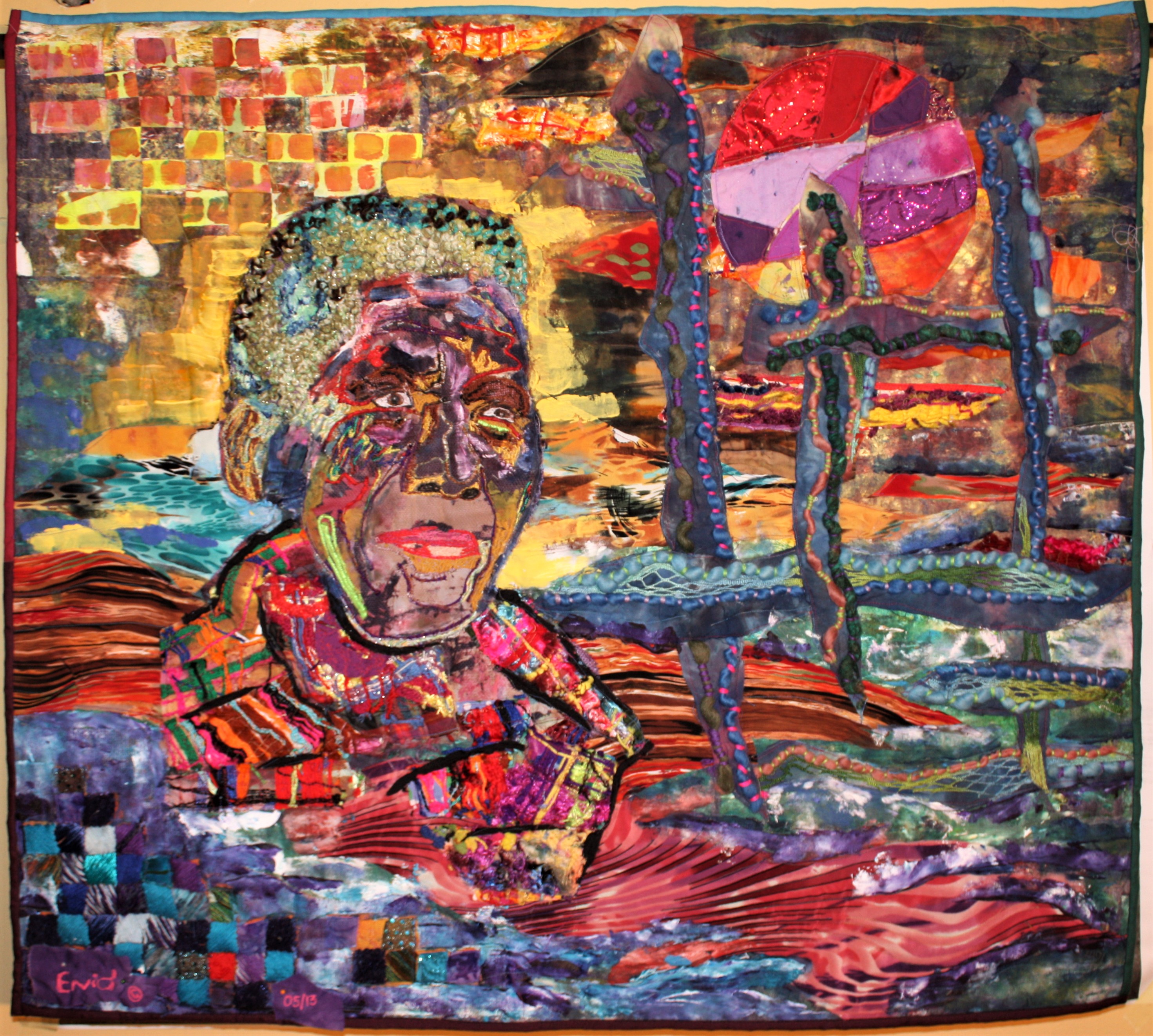 46664 Mandela — art quilt by Enid Viljoen, fibre artist